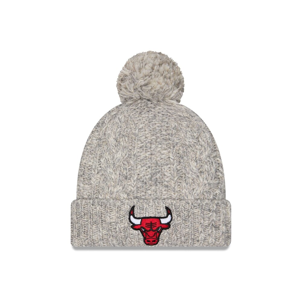 New Era Chicago Bulls Shimmer Pom Knit Hat - One Size